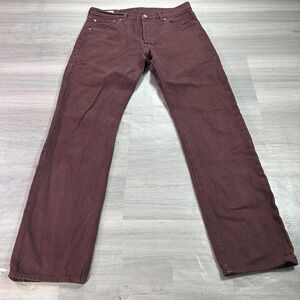 Levis 501 Jeans Mens 32x32 Red Button Fly Straight 100% Cotton Denim Pants